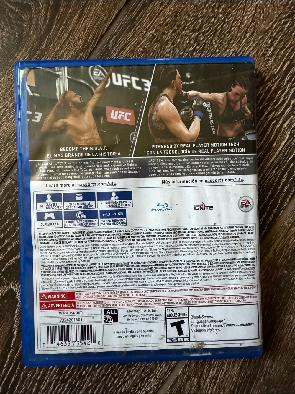 Sony PS4 UFC 3 Video Game - Black, White, Blue